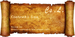 Csetneki Lea névjegykártya